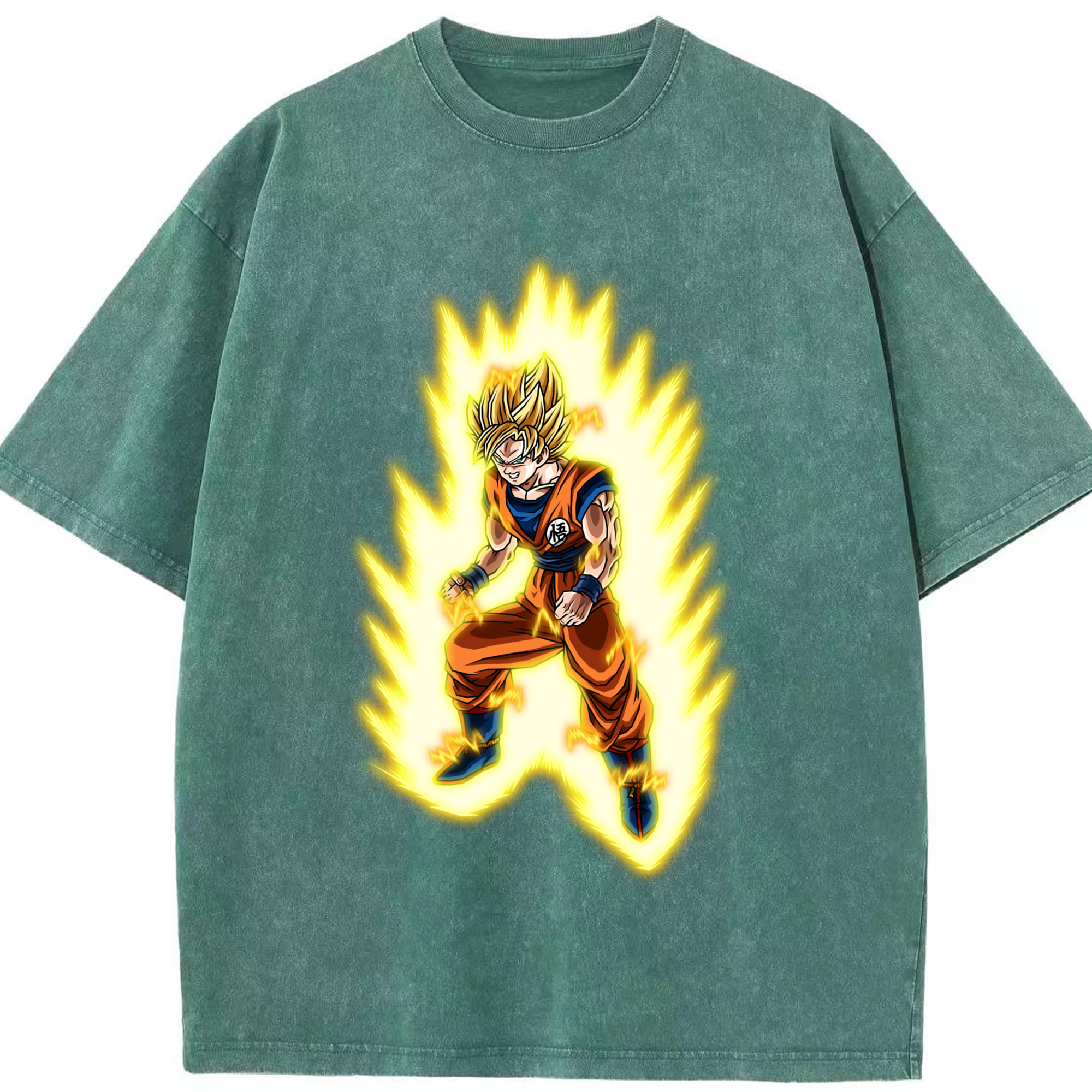 （画像用） ドラゴンボール 孫悟空（そん ごくう）Son Goku カカロット DRAGON BALL Kakarotto 綿100% ヴィンテージ風 半袖Tシャツ（フロントプリント）